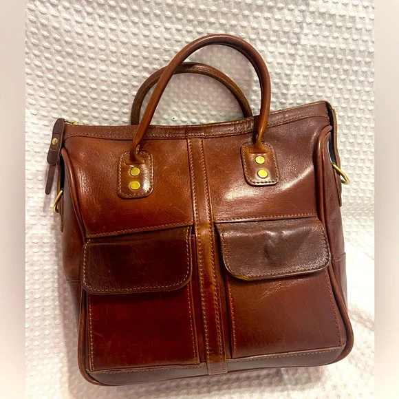 JW Hulme Excursion Handbag Purse Crossbody Bag Made in USA Leather - Picture 3 of 11